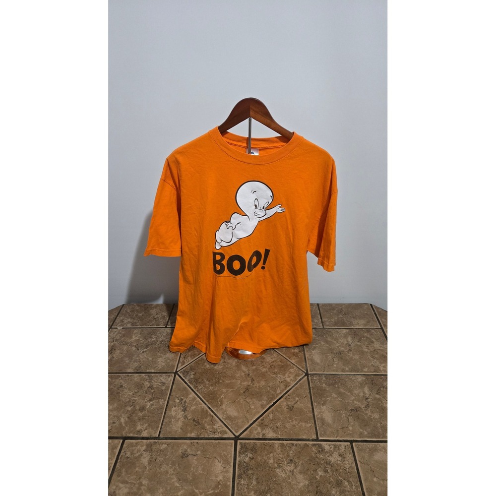 Casper the Friendly Ghost Boo Graphic T-Shirt Orange Alstyle AAA Mens XL